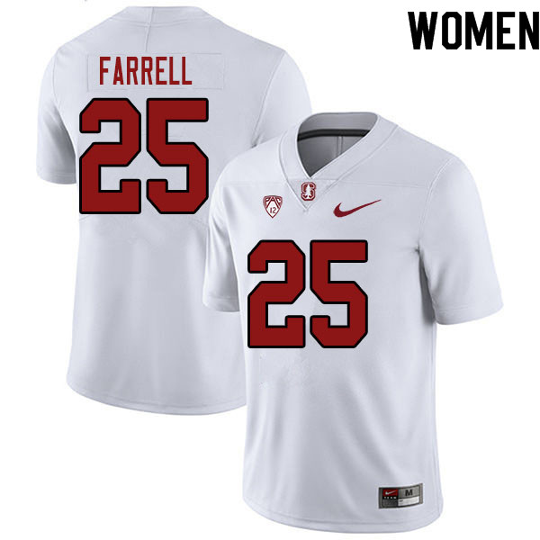 Women #25 Bryce Farrell Stanford Cardinal College Football Jerseys Sale-White
